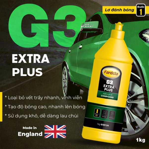 Kem đánh bóng Farecla G3 Extra Plus bước 1 – Compound đánh bóng ô tô, Cắt xước nhanh | G3E124 chính hãng Anh Quốc