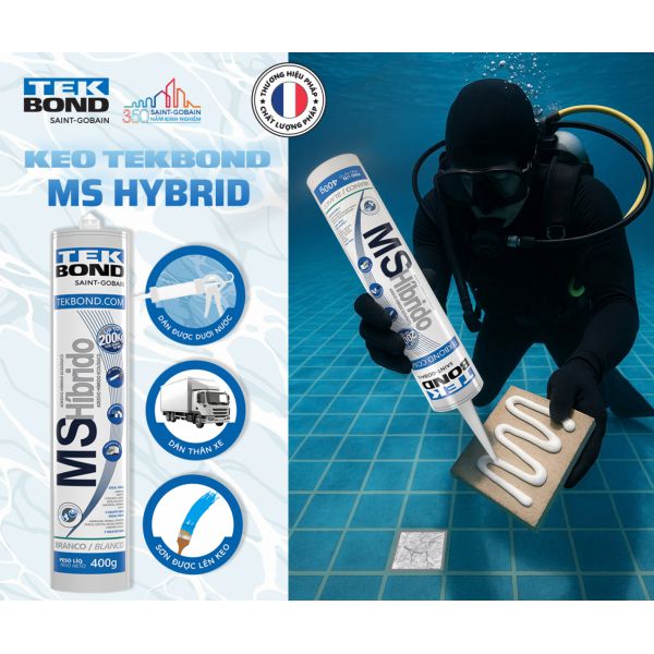 Keo TekBond MS Hybrid (Sơn được lên keo - Dán được dưới nước)