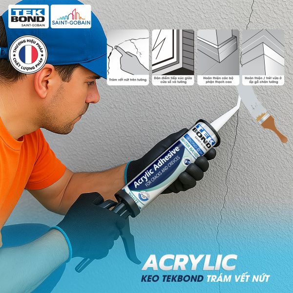 Keo Silicone TekBond Acrylic (Trám vết nứt)